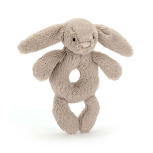 Grey Bunny Ring Rattle by Jellycat – Pacifier Kids Boutique