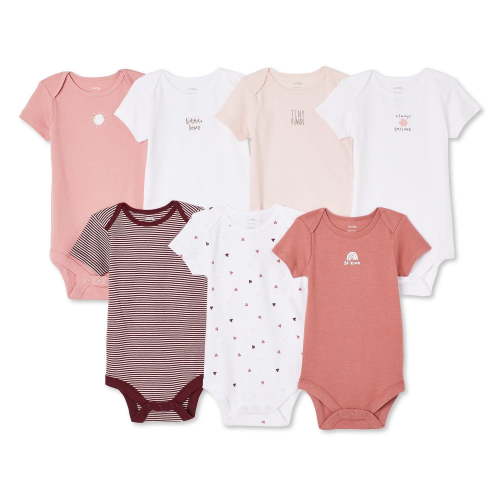 George Baby Girls' Layette 100% Cotton 7-Pack Bodysuit - Walmart.ca