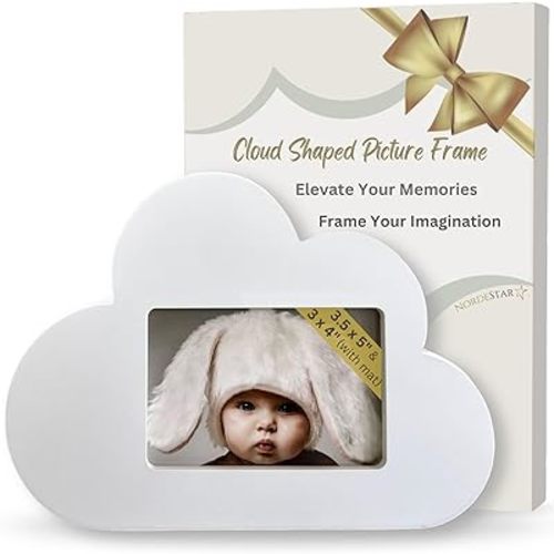 White Cloud Shaped Picture Frame 3.5 x 5 and 3x4, Love at First Sight Frame Ultrasound, Baby Picture Frame, Sonogram Picture Frame, Cloud Decor for Cloud Nursery Decor, Cloud Room and Cloud Wall Décor