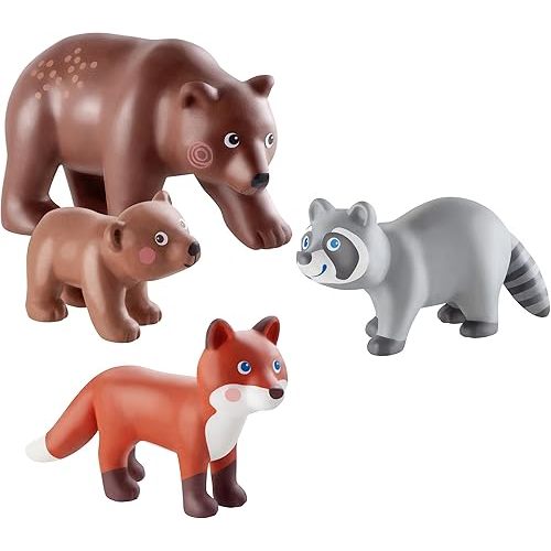 HABA Little Friends Forest Animals Multi-Pack Playset with 4 Chunky Plastic Toy Figures for Ages 3+