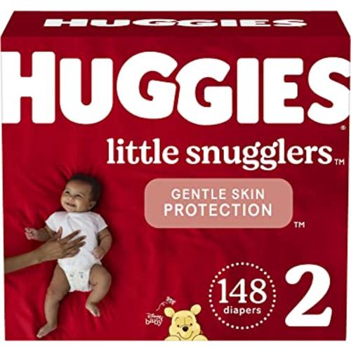 Baby Diapers Size 2 (12-18 lbs), 148ct, Huggies Little Snugglers
