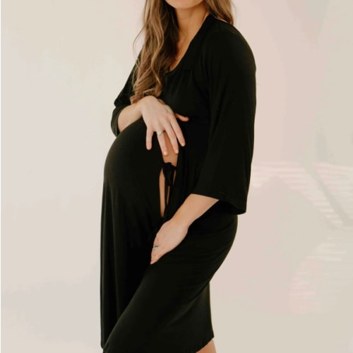 Lila Labor & Postpartum Gown in Black