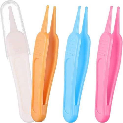 4 Pieces Nose Cleaning Tweezers Safe and Effective Clip Care Ear Nose Navel Clean Tool Nipper Plier Pincet Forceps