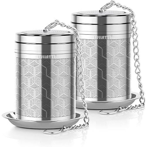 Large Tea Infuser for Loose Tea(2 Pack), 304 Stainless Steel Tea Ball Strainer, Extra Fine Mesh Tea Steeper for Brewing All Kind of Tea, Fits for Most Teapot, Cups or Mugs