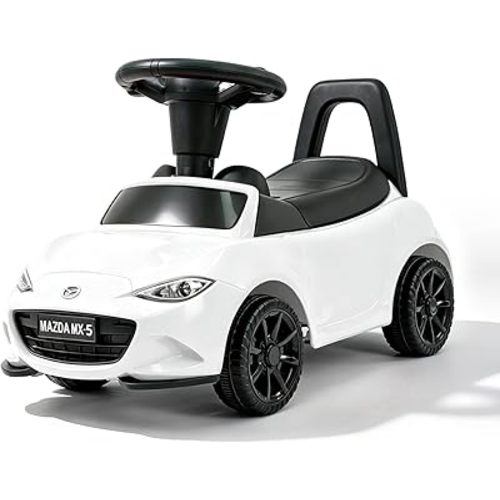 HEIMILI Mazda MX-5 Licensed Kids Push Car, Foot to Floor Toddler Ride On Toy for 1-2 Years Old, Baby Sliding Car with Underseat Storage, Anti-Tip Safety Bumper (White)
