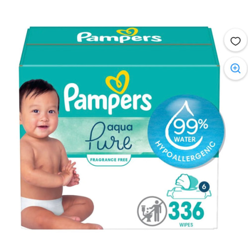 Pampers Aqua Pure Lingettes pour Bébés, 99 % d'Eau, Sans Parfum, Total de Lingettes pour Bébés, 6 Paquets à Couvercle Rabattable ( 336 Lingettes au Total) - Walmart.ca