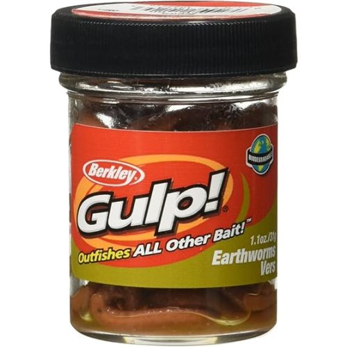 Berkley Gulp! Earthworm , Brown, 4-Inch