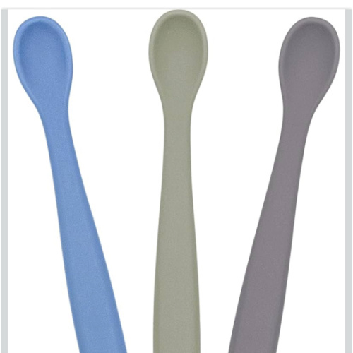 WeeSprout Silicone Baby Spoons - First Stage Infant Feeding Utensils With Soft-Tip, Bendable Kitchenware for Parent & Self-Feeding, Ultra-Durable, Dishwasher Safe, Travel Case, Set of 3