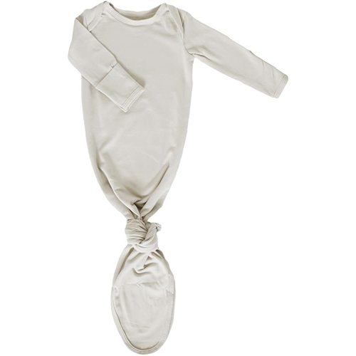 Marlowe & Co Organic Cotton Knotted Newborn Baby Gown, Soft Knotted Sleeper Gown for Baby Boy and Girl
