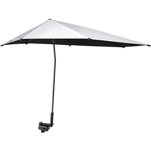 G4Free UPF 50+ Adjustable Beach Umbrella XL with Universal Clamp for Chair Stroller Wheelchair Golf Cart Bleacher Patio