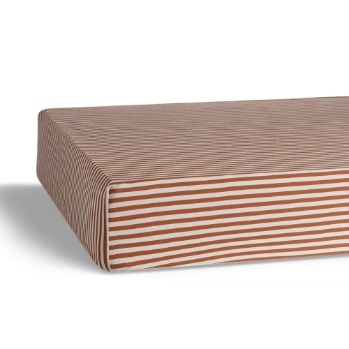 Clay Stripe Crib Sheets