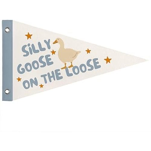 Playroom Wall Decor Silly Goose On the Loose Pennant Banner Flags
