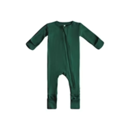 Baby Bamboo Pajamas: Bamboo PJs - Forest Green 3-6mo