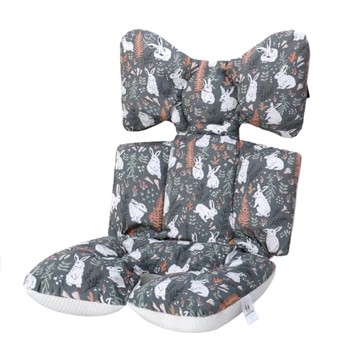 Miracle Baby Stroller Seat Liner, Soft & Breathable Cotton Cushion, Reversible & Machine Washable Seat Liner for Babies