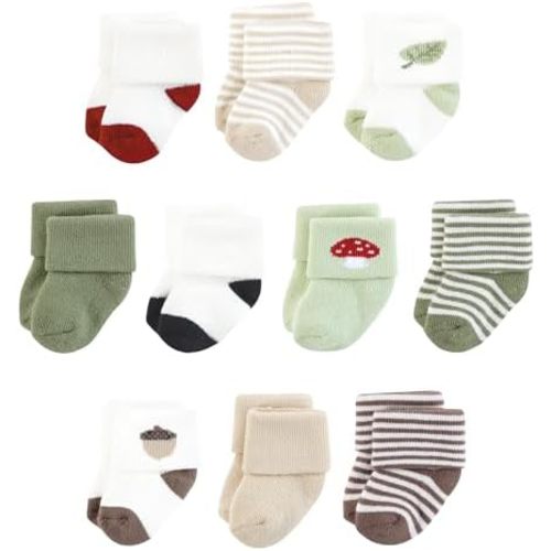Touched by Nature Infant Boy Organic Cotton Socks, Forest Explorer, 0-6 Months