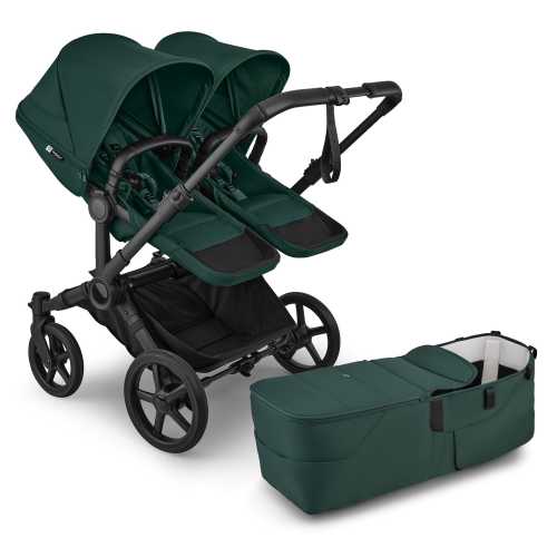 Bugaboo Donkey 6 Duo Complete Stroller Bundle - Black / Fern Green / Fern Green
