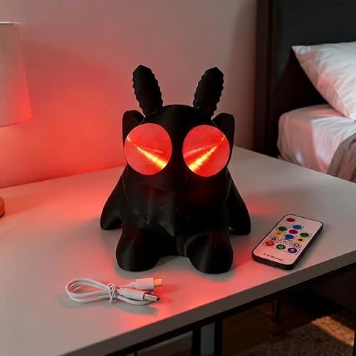 Night Light for Mothman, Cute Cryptid Decor LED Lamp with Color