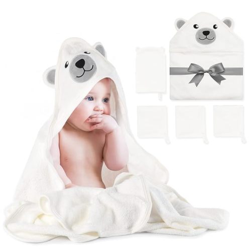 Momcozy Baby Towel, 8pcs Baby Bath Towel Set, Soft&Breathable, Elephant
