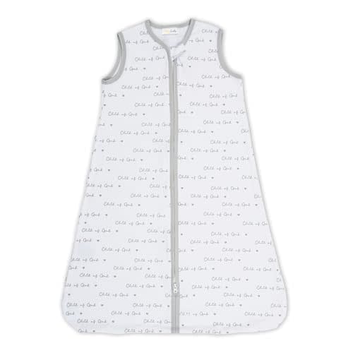 LollyBanks Organic Cotton Baby Sleep Sack, 0.5 TOG, 2-Way Zipper, 6-12 Months Breathable (Christian Baby Outfit)