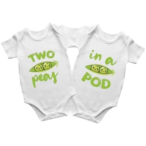 Baby Twins Bodysuits Two Peas Ina Pod Newborn Baby Clothes Cute Toddler Outfits Infant Unisex Romper