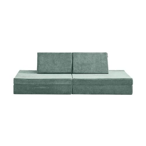 Yourigami Play Kids' Sofa Teal Blue: Modular Memory Foam Sectional, 4-piece Set, Ages 4-10, No Assembly Required