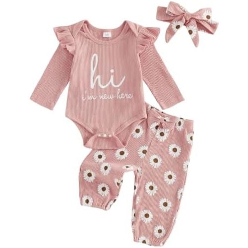 Sejardin Infant Baby Girl Fall Clothes Ribbed Newborn Outfit