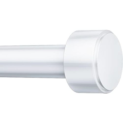 Curtain Rods for Windows 32-96 Inch, 1 Inch Adjustable White Metal Curtain Rod Set with Brackets, Easy Install