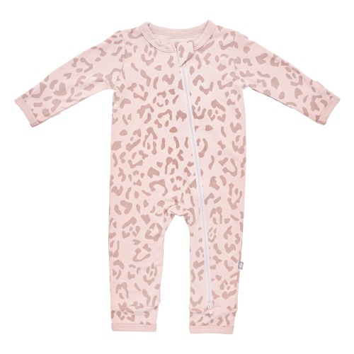 Zippered Romper in Big Blush Leopard