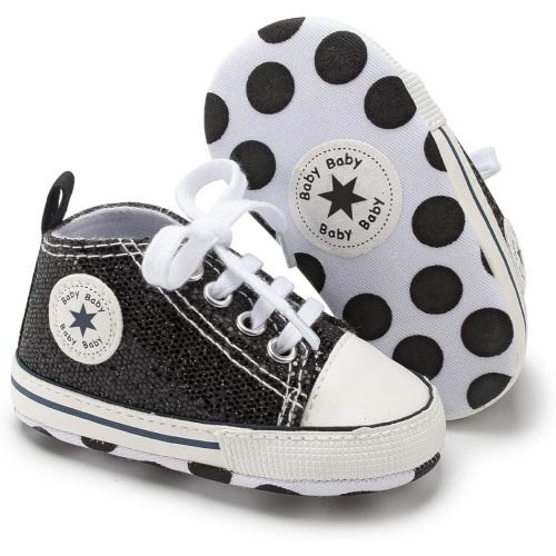 Unisex Baby Girls Boys Canvas High-top Shoes, Newborn Infant Anti-Slip Soft Sole Frist Walking Breathable Sneakers