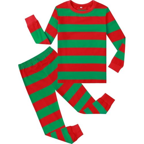 A&J DESIGN Pure Cotton Striped Pjs for 2-14 Years Kids, 2-Piece Pajamas Set.