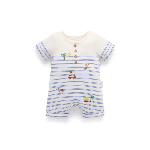 Resort Striped Romper, 3-6M