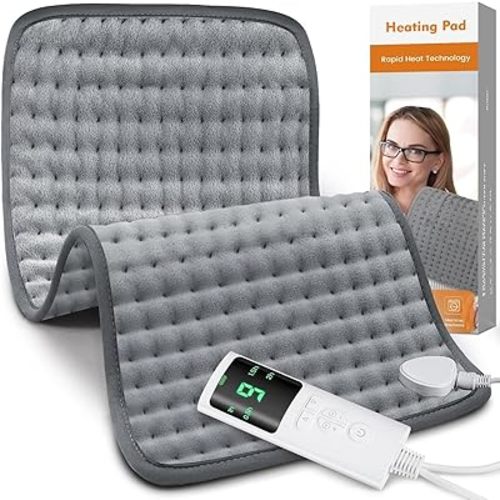 Heating Pad for Back Pain Relief, Heating Pads for Period Cramps with 9 Heat Settings & 4 Timers Auto-off, Machine Washable, Dry & Moist Heat, Soft Electric Heating Pad for Sore Muscles,Gift,12''×24''