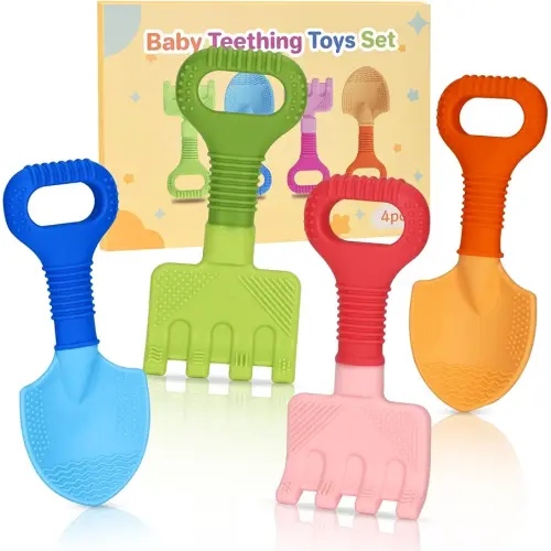 Silicone Baby Teether Toys for Baby Girls & Boys, Teething Relief Chew Toys for Infants, Toddlers, 3+ Months