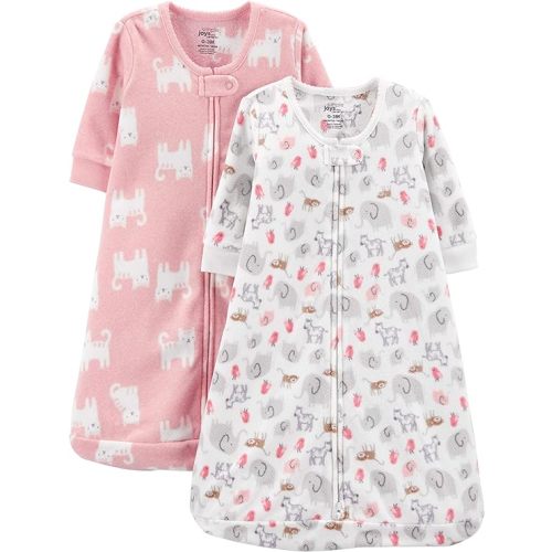 Simple Joys by Carter's Unisex Babies' Microfleece Sleepbag Wearable Blanket, Pack of 2