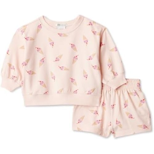 Amazon Essentials x Sofia Grainge Unisex Babies Toddlers and Kids' Sweatshirt and Shorts French Terry Play Set