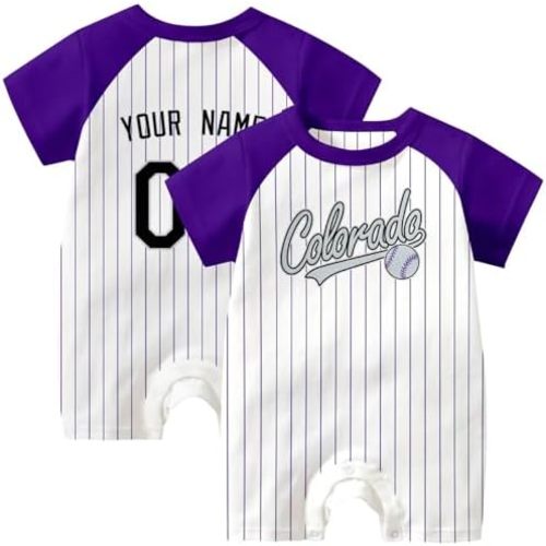KREDE Baby Clothes Unisex Bodysuit White Custom Name Number for Baby Boys