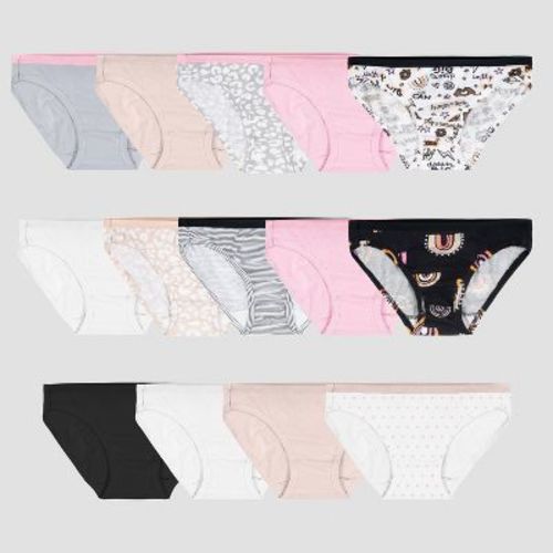 Fruit of the Loom Girls' 14pk Cotton Bikini Underwear - 6