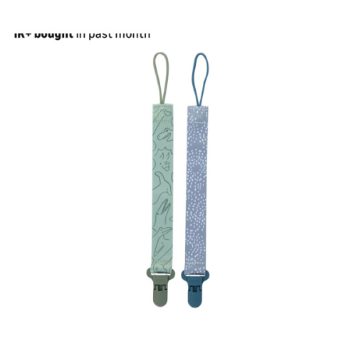 Nuby Pacifinder Baby Pacifier Clip - (2-Pack) - Pacifier Holder Clip with Convenient Hook Loop - Blue Dots and Green Dino