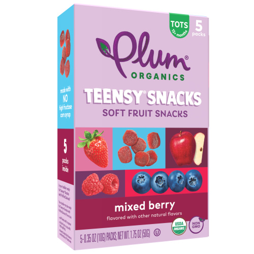 Plum Organics | Teensy Snacks Soft Fruit Snacks — Berry, 1.75 Ounce Bags