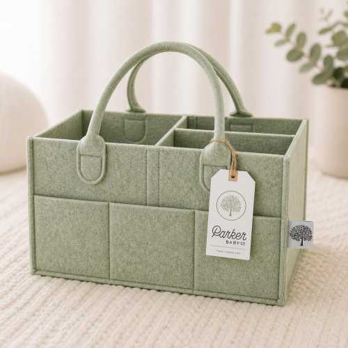 Diaper Caddy in Sage Green
