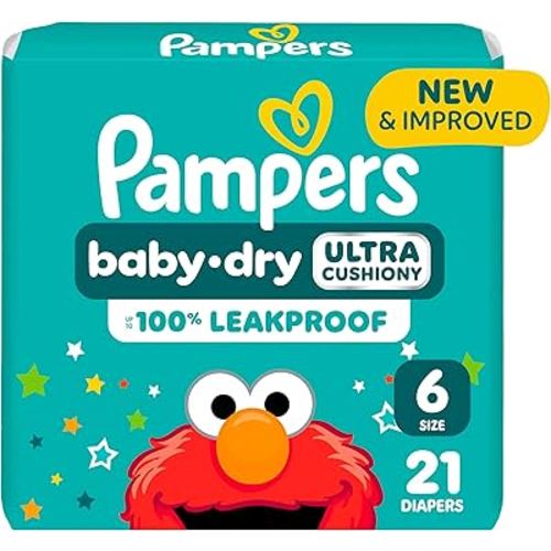 Pampers Diapers - Baby Dry - Size 6, 21 Count, Absorbent Disposable Infant Diaper (Packaging May Vary)