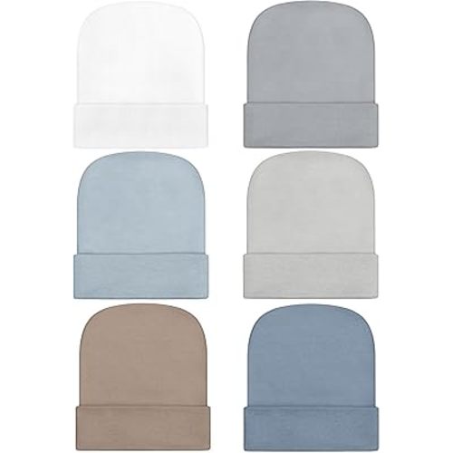 Geyoga Newborn Girl Boy Hat Newborn Beanie Stripes Hat Toddler Soft Caps Infant Cotton Knit Caps for Baby 0-6 Months