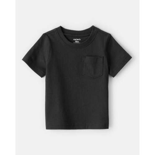 Baby Solid Short-Sleeve Pocket Tee - Black | Carter's