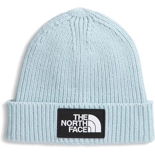 The North Face Kids' Baby Logo Box Beanie | Woven Logo Patch, Cuffed Design, Sustainable Fabric