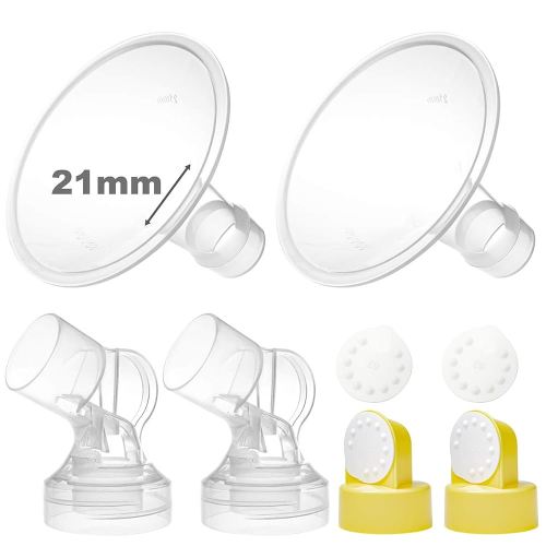 Nenesupply Pump Parts 21mm Flanges Compatible with Medela Breastpump Flange Valve Membrane Connector Compatible with Personalfit Connector Not Original Medela Pump Parts. Pump in Style Symphony