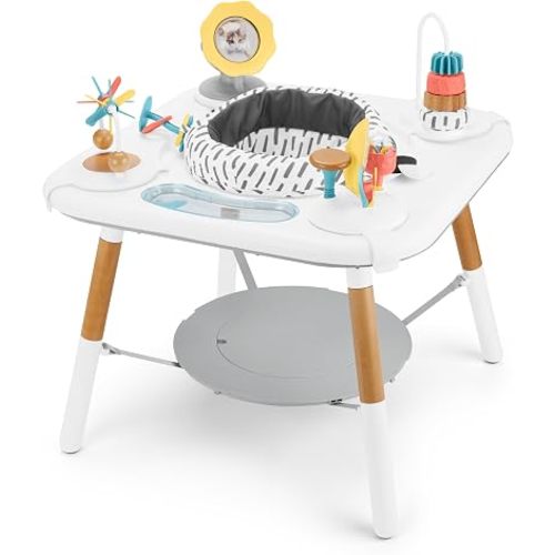 Skip Hop Discoverosity Montessori-Inspired 3-Stage Activity Center & Play Table for Baby Ages 4m+, Includes Mirror, Rattles, Teethers
