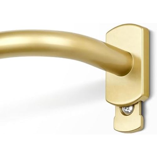 KAMANINA Wrap Around Curtain Rod 35-60 Inch, Gold Adjustable Drapery Rods
