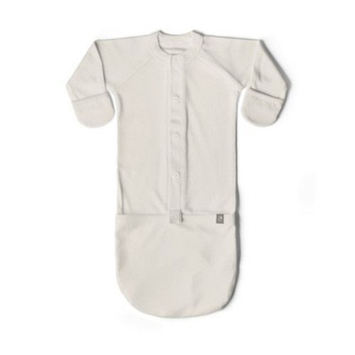 Goumikids Viscose Organic Cotton Convertible Baby Gown, Color: Cloud, Size: 0-3m