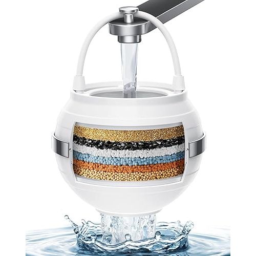 Bath Filter for Tub Faucet - Shower Filter with KDF 55 Removes 99% Chlorine & Softens Water | Ideal Bathtub Filter for Healthier Hair & Skin | Universal Fit, Easy Install & Overflow