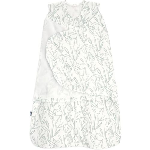 HALO 100% Cotton Sleepsack Swaddle, 3-Way Adjustable Wearable Blanket, TOG 1.5, Leaves, Small, 3-6 Months